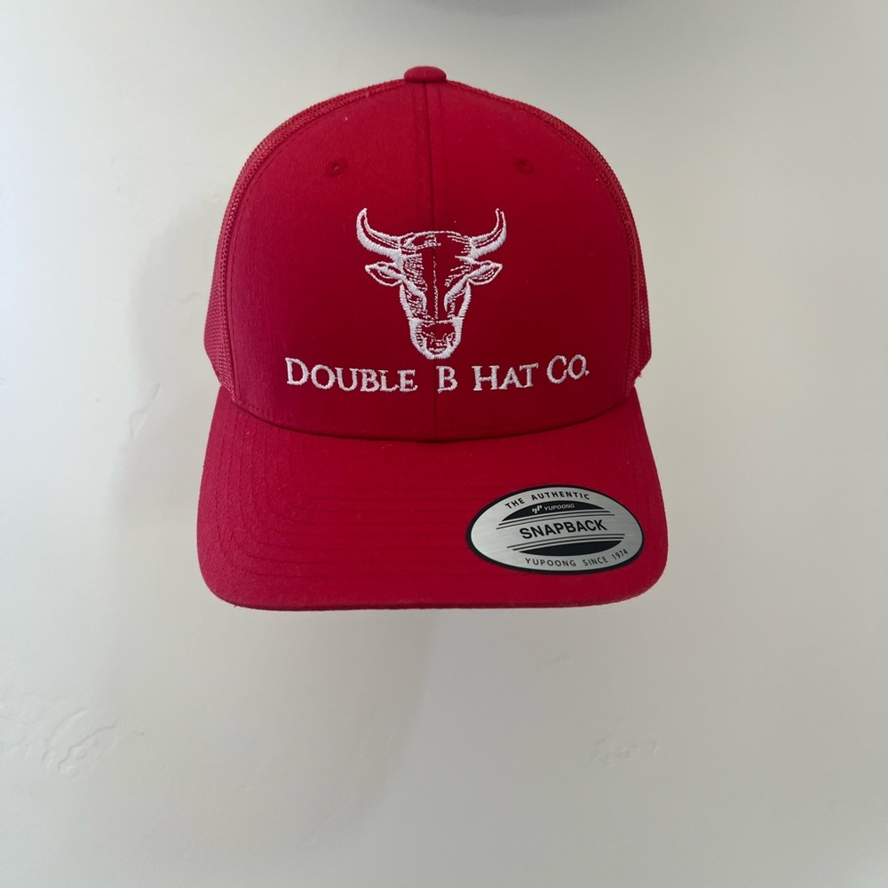 Double B Hat Co Red Snapback Cap